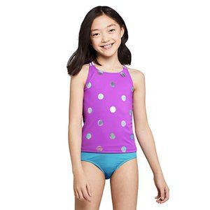 NEW Lands' End Lilac Polka Dot Tankini Top